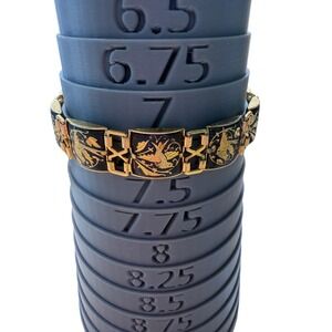 Vintage Gold Tone Black Damascene Bird Link Bracelet Toledo Spain 80s